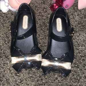 Mini Melissa Black Bow Shoes Size 6